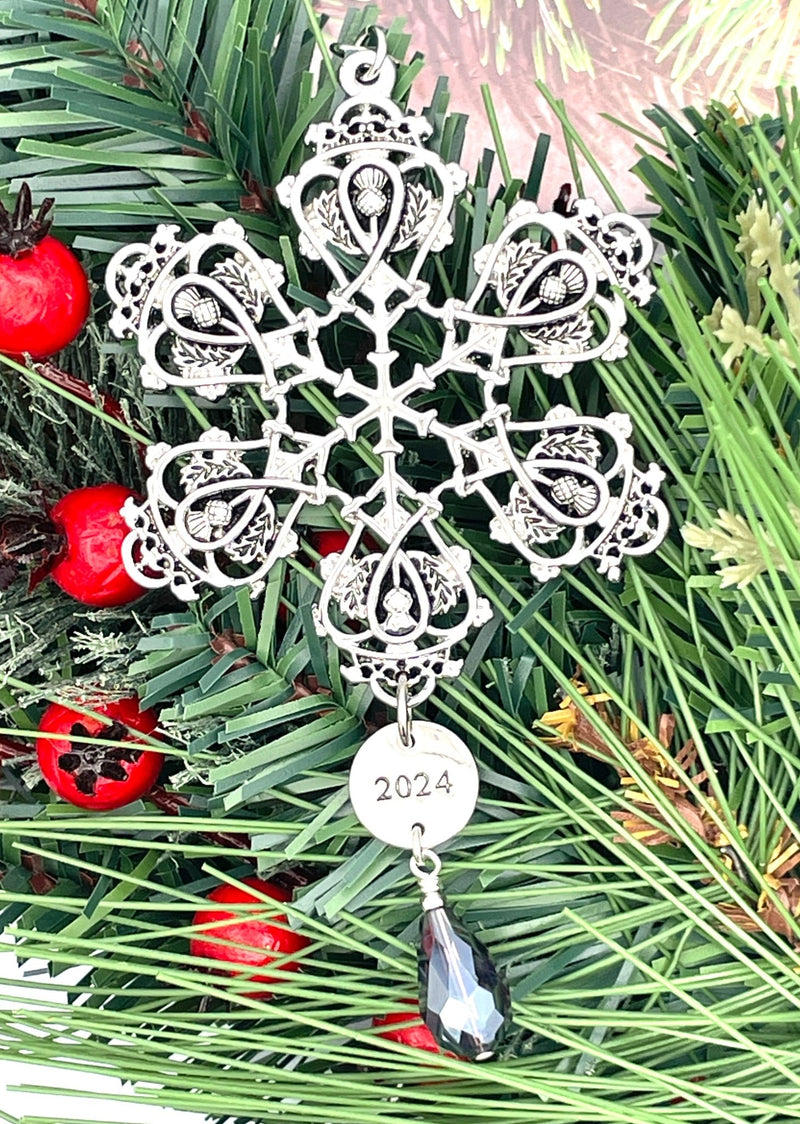 2024 LIMITED Scottish Thistle & Luckenbooth SnowWonders Ornament (2024SWlimited6059 luckenbooth) - Shop Palmers