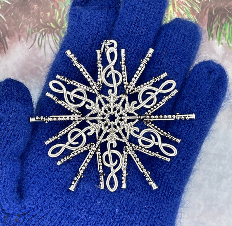 Flutist’s SnowWonders Snowflake Ornament, (SW6077) - Shop Palmers