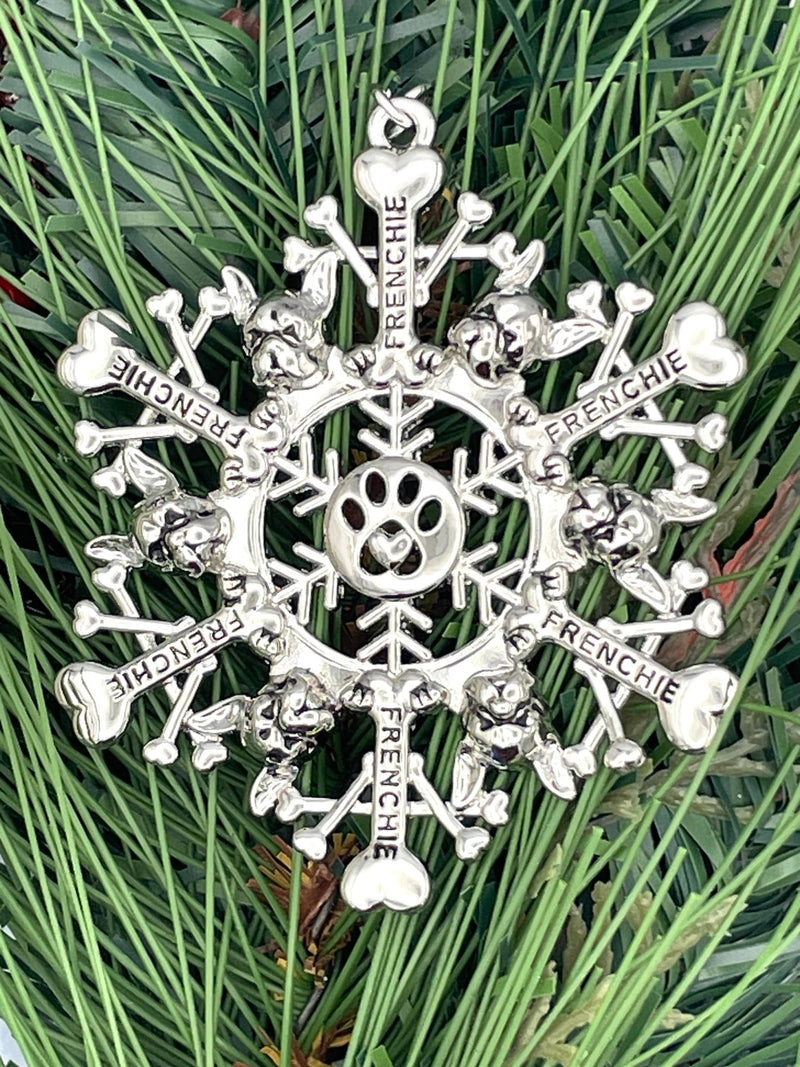 Frenchie SnowWonder® (SW6079) Snowflake Themed Ornament, Frenchie lovers, Dog lovers - Shop Palmers