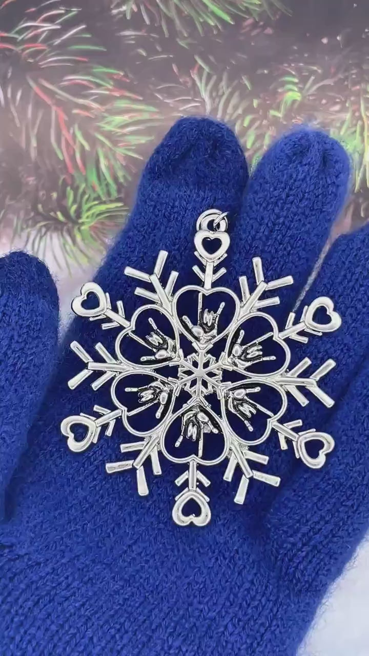 ASL I love you SnowWonders ® Snowflake Ornament, 6060 American Sign Language I love you Ornament