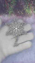 Sister Knot Celtic SnowWonders® Ornament, Celtic Snowflake Ornament, (6052Sisterknot SW), family Ornament