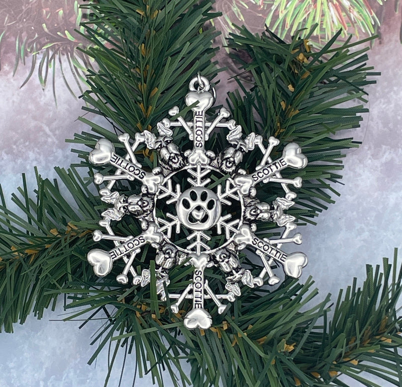 Scottish Terrier Scottie SnowWonder® (SW6085) Snowflake Themed Ornament, Scottish Terrier Scottie lovers, Dog lovers - Shop Palmers